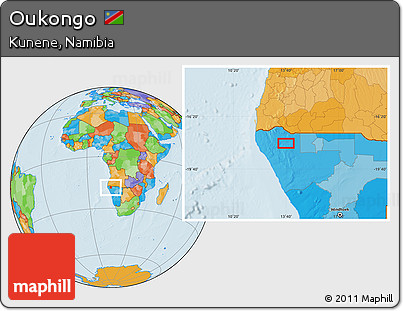 Political Location Map of Oukongo