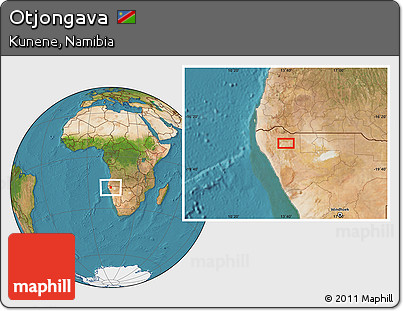 Satellite Location Map of Otjongava