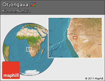 Satellite Location Map of Otjongava