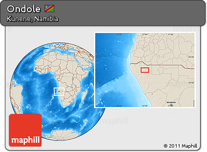 Shaded Relief Location Map of Ondole