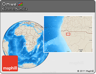 Shaded Relief Location Map of Omwe