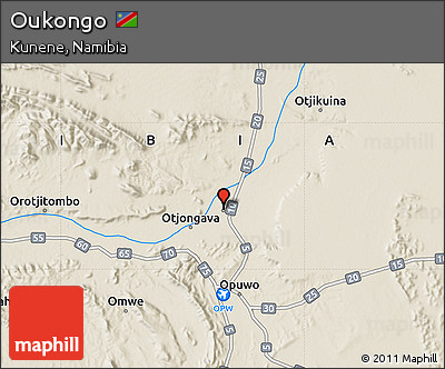 Shaded Relief Map of Oukongo