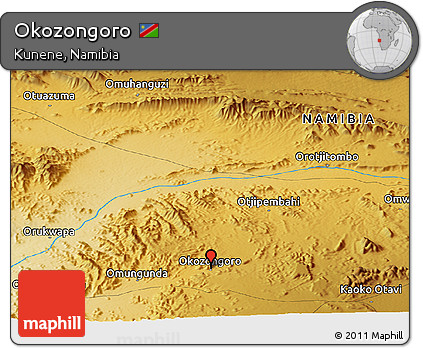 Physical Panoramic Map of Okozongoro