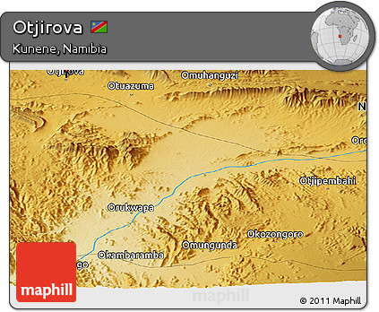 Physical Panoramic Map of Otjirova