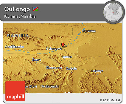 Physical Panoramic Map of Oukongo