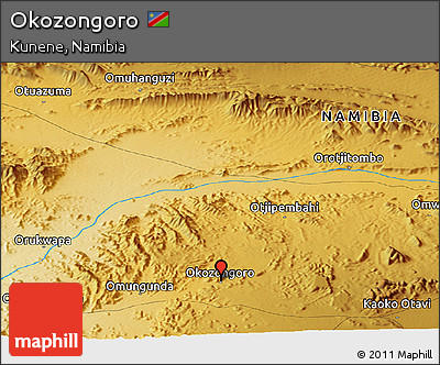 Physical Panoramic Map of Okozongoro
