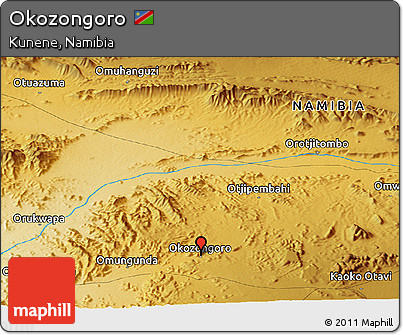 Physical Panoramic Map of Okozongoro