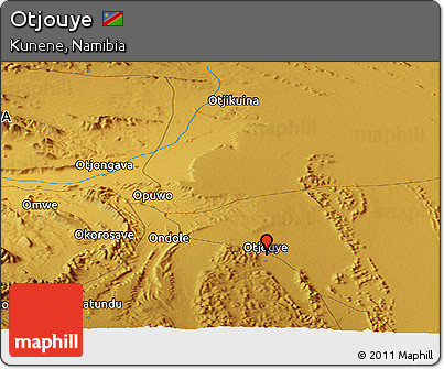 Physical Panoramic Map of Otjouye