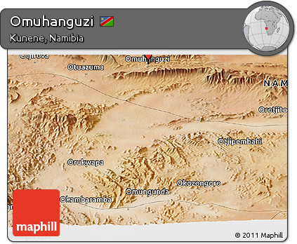 Satellite Panoramic Map of Omuhanguzi