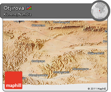 Satellite Panoramic Map of Otjirova