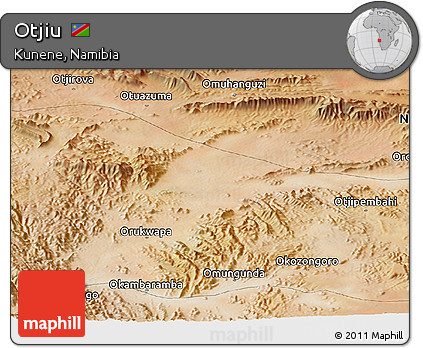Satellite Panoramic Map of Otjiu