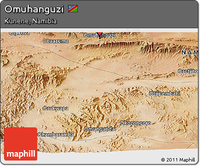 Satellite Panoramic Map of Omuhanguzi
