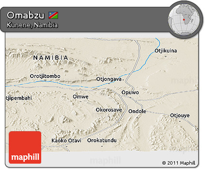 Shaded Relief Panoramic Map of Omabzu