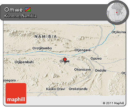 Shaded Relief Panoramic Map of Omwe