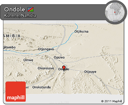 Shaded Relief Panoramic Map of Ondole