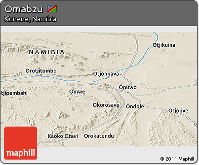 Shaded Relief Panoramic Map of Omabzu