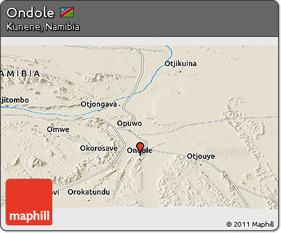 Shaded Relief Panoramic Map of Ondole