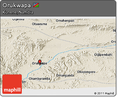 Shaded Relief Panoramic Map of Orukwapa