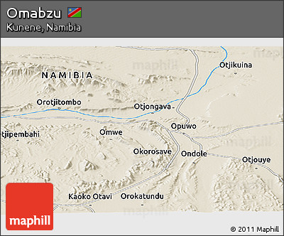 Shaded Relief Panoramic Map of Omabzu