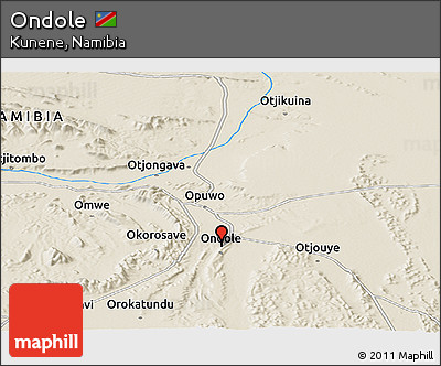 Shaded Relief Panoramic Map of Ondole