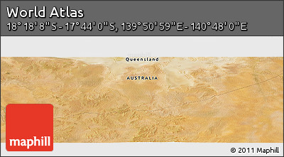 Satellite Panoramic Map of the Area around 18° 1' 4" S, 140° 19' 29" E