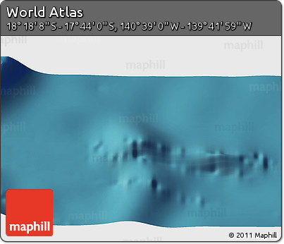 Satellite 3D Map of the Area around 18° 1' 4" S, 140° 10' 30" W