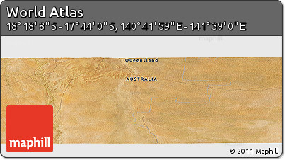 Satellite Panoramic Map of the Area around 18° 1' 4" S, 141° 10' 30" E
