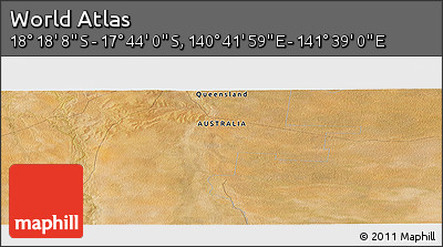 Satellite Panoramic Map of the Area around 18° 1' 4" S, 141° 10' 30" E