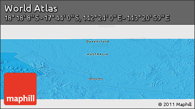 Political Panoramic Map of the Area around 18° 1' 4" S, 142° 52' 30" E