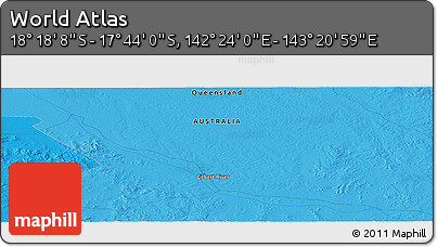 Political Panoramic Map of the Area around 18° 1' 4" S, 142° 52' 30" E
