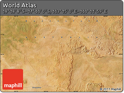 Satellite Map of the Area around 18° 1' 4" S, 143° 43' 29" E