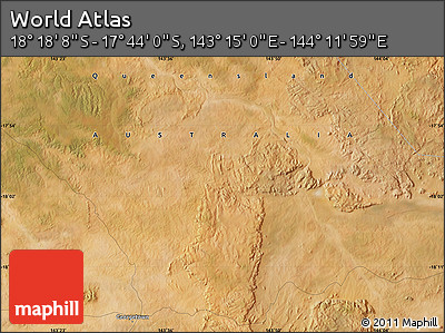 Satellite Map of the Area around 18° 1' 4" S, 143° 43' 29" E