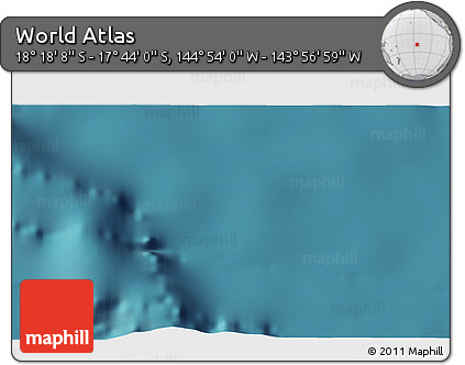 Satellite 3D Map of the Area around 18° 1' 4" S, 144° 25' 30" W