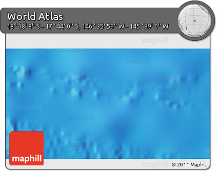 Physical 3D Map of the Area around 18° 1' 4" S, 146° 7' 30" W