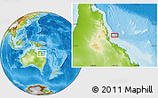 Physical Location Map of the area around 18° 1' 4" S, 147° 7' 30" E