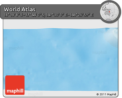 Physical 3D Map of the Area around 18° 1' 4" S, 147° 58' 29" E