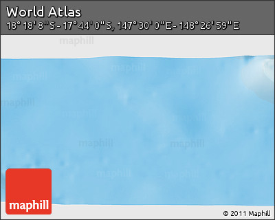 Physical 3D Map of the Area around 18° 1' 4" S, 147° 58' 29" E