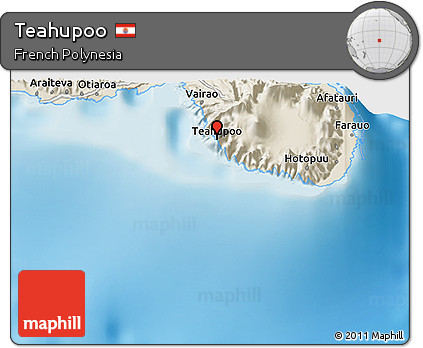 Shaded Relief 3D Map of Teahupoo