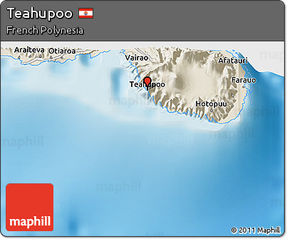 Shaded Relief 3D Map of Teahupoo