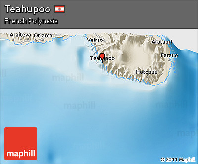 Shaded Relief 3D Map of Teahupoo