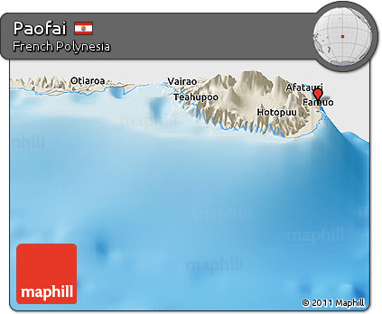 Shaded Relief Panoramic Map of Paofai