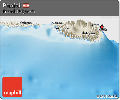 Shaded Relief Panoramic Map of Paofai