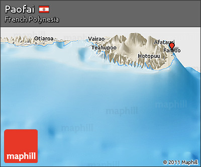 Shaded Relief Panoramic Map of Paofai