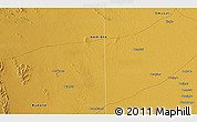 Physical 3D Map of the area around 18° 1' 4" S, 14° 31' 30" E