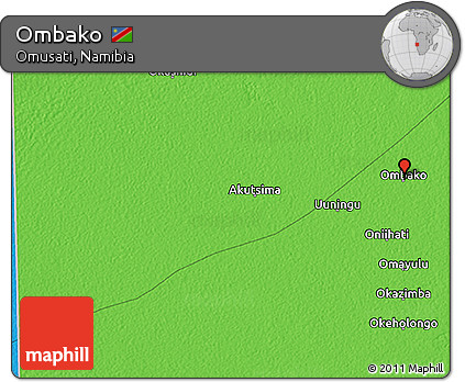 Political 3D Map of Ombako