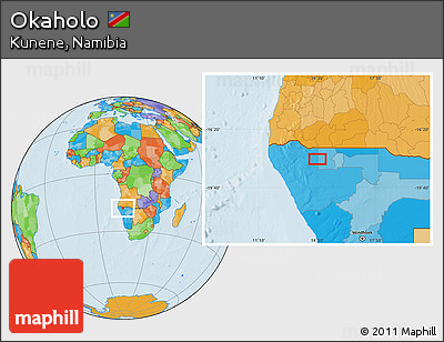 Political Location Map of Okaholo