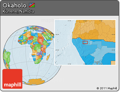 Political Location Map of Okaholo