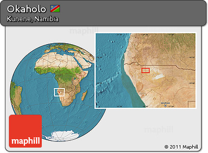 Satellite Location Map of Okaholo