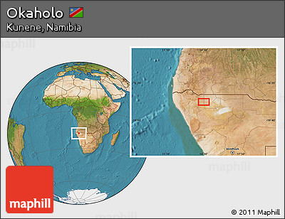 Satellite Location Map of Okaholo