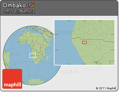 Savanna Style Location Map of Ombako